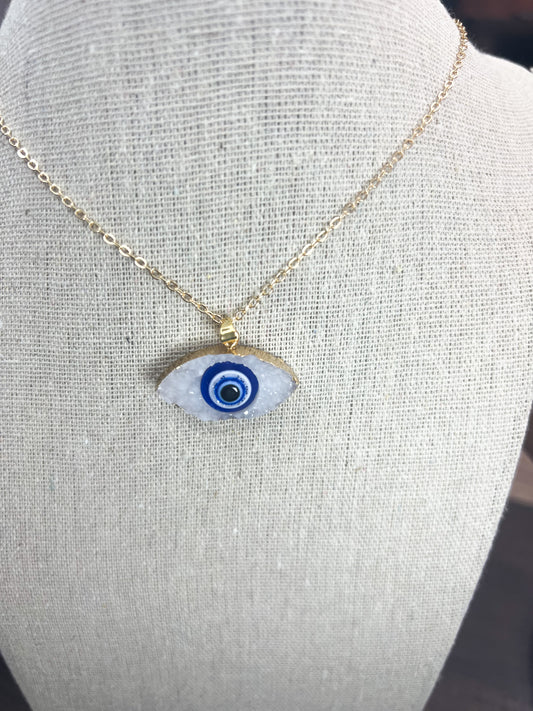 Turkish Evil Eye Pendant/ Clavic Chain