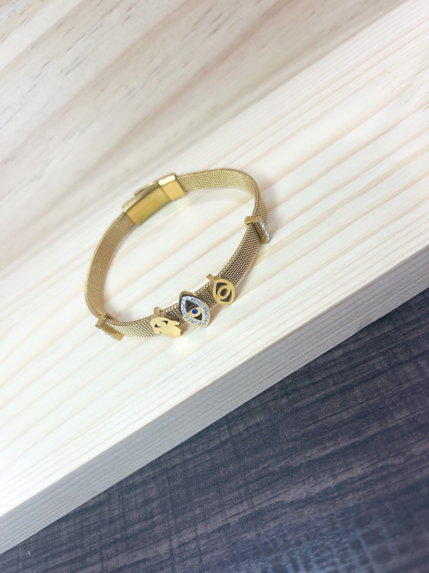 Evil Eye Retro Stainless Steel Bracelet Gold