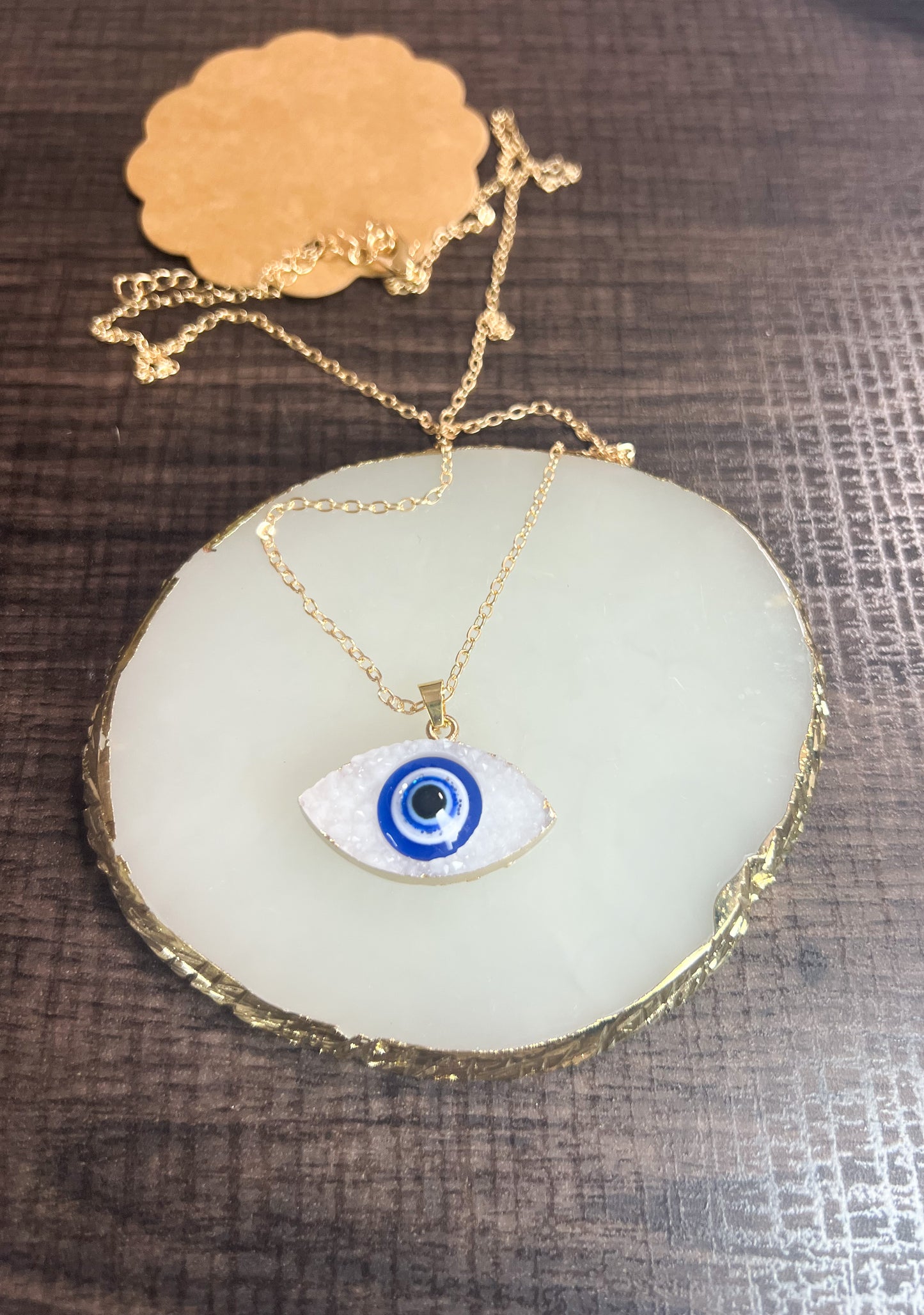 Turkish Evil Eye Pendant/ Clavic Chain