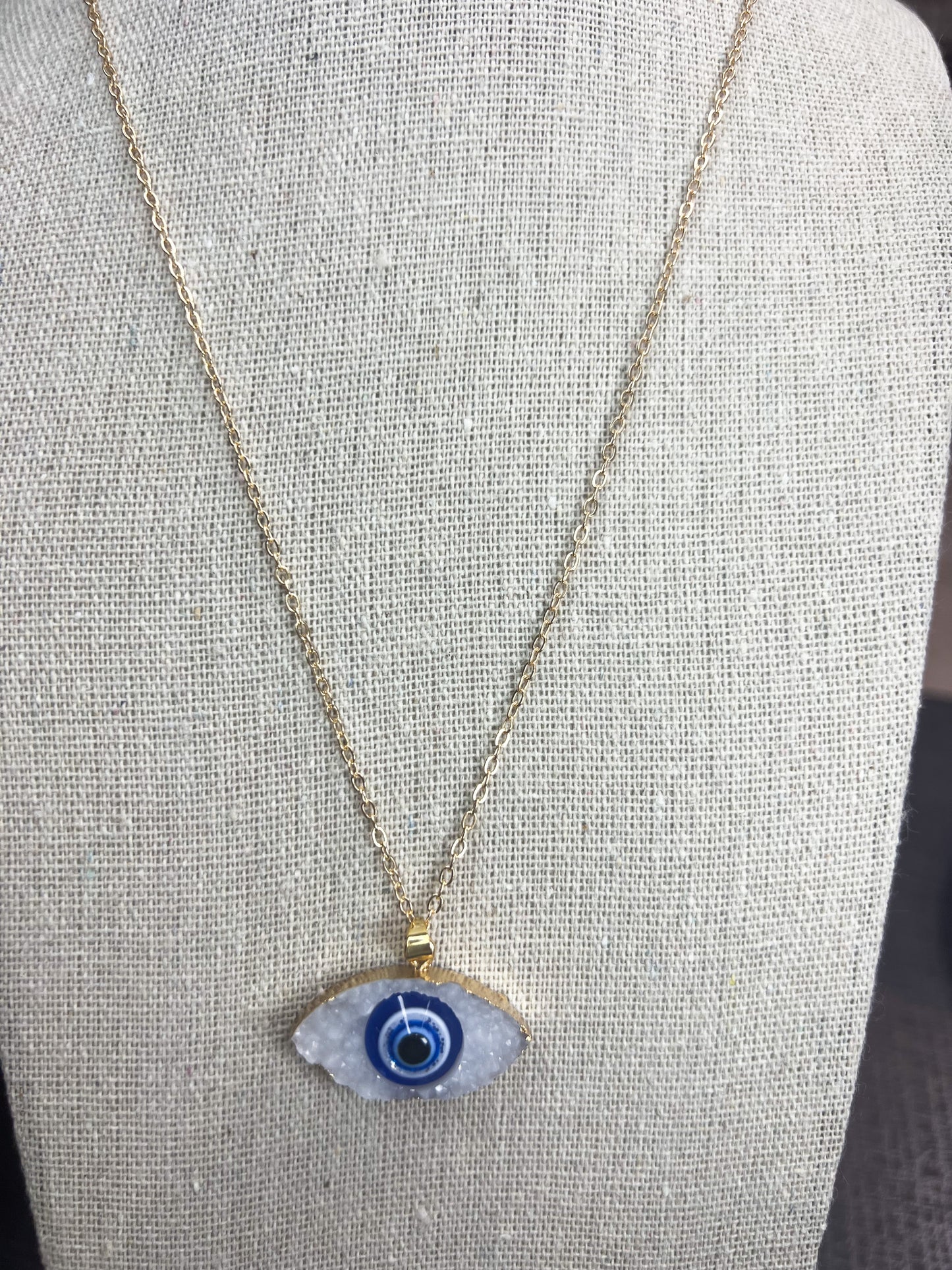 Turkish Evil Eye Pendant/ Clavic Chain